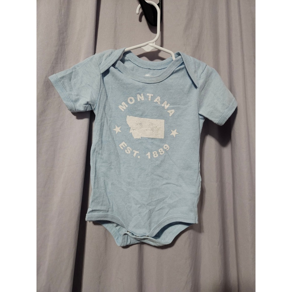 Home Free Montana State Map Baby Bodysuit Blue 18 Months Cotton Polyester